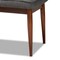 Baxton Studio Itami Dark Grey Upholstered Oak Finished Wood Dining Bench 157-9353 - alternate 5